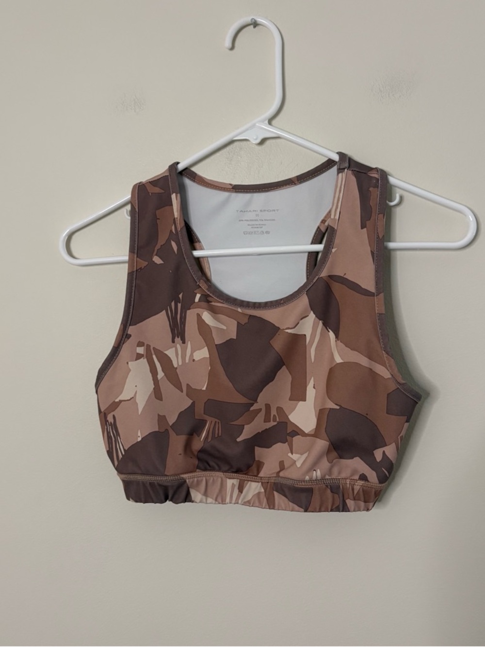 Tahari Women’s Medium Sport Bra Brown Pink Grey Non Padded casual yoga